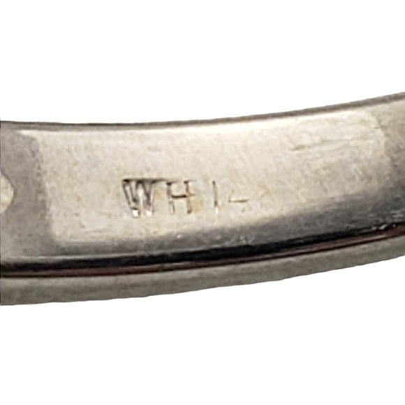 Vintage 14K White Gold Princess Cut Diamond Engagement Ring Size 5.75 #13013 - Picture 6 of 7